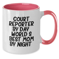Load image into Gallery viewer, Funny Court Reporter Gifts from Men, Women, or Friends for Christmas Unique Gifts, Court Reporter Mom Two Tone Coffee Mugs - Additional