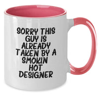 Load image into Gallery viewer, Funny Birthday Unique Gifts from Friends to a Smokin' Hot Designer Lover - Two Tone Coffee Mug - Additional