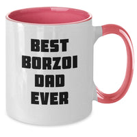 Load image into Gallery viewer, Funny Borzoi Dog Two Tone Coffee Mugs Gifts from Dad for Birthday Unique Presents - Additional