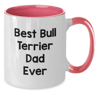 Load image into Gallery viewer, Funny Two Tone Coffee Mugs - Best Bull Terrier Dad Ever Gifts for Men from Family on Birthday - Additional