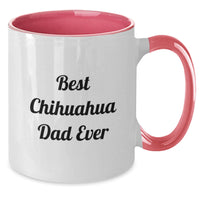 Load image into Gallery viewer, Funny Chihuahua Dog Gifts for Men - Best Chihuahua Dad Ever Two Tone Coffee Mug, Birthday Unique Gifts from Family to Son - Additional