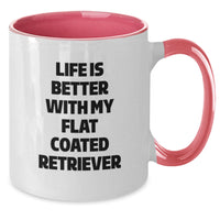 Load image into Gallery viewer, Funny Flat Coated Retriever Dog Gifts from Friends, Unique Birthday Coffee Mug, Life Is Better With My Flat Coated Retriever Two Tone Ceramic Mug - Additional