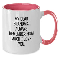Load image into Gallery viewer, Funny Grandma Gifts from Family, Unique Two Tone Coffee Mug for Grandma&#39;s Birthday, &#39;My Dear Grandma. Always Remember How Much I Love You.&#39; - Additional
