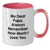 Load image into Gallery viewer, Papa Gifts from Friends and Family - Cute Two Tone Coffee Mug with Inspirational Quote, Perfect Graduation Gift for Papa - Additional
