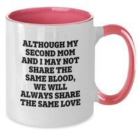 Load image into Gallery viewer, Funny Second Mom Gifts for Her, &#39;Although My Second Mom And I May Not Share The Same Blood, We Will Always Share The Same Love&#39; Two Tone Coffee Mug, Christmas Unique Presents from Friends - Additional
