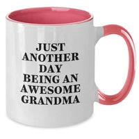 Load image into Gallery viewer, Funny Grandma Gifts from Men to Women - Two Tone Coffee Mug Just Another Day Being An Awesome Grandma - Additional
