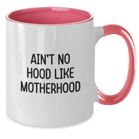 Load image into Gallery viewer, Funny Mom Gifts from Men to Mom, Christmas Unique Gifts, Ain&#39;t No Hood Like Motherhood Two Tone Coffee Mug, Mom Love Mug - Additional
