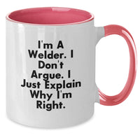 Load image into Gallery viewer, Funny Welder Gifts from Men to Friends | Unique Two Tone Coffee Mugs for Welders at Christmas - Additional
