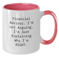 Load image into Gallery viewer, Financial Advisor Humor Two Tone Coffee Mugs Gifts from Friends for Men and Women Christmas Unique Presents - Additional
