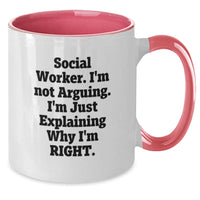 Load image into Gallery viewer, Funny Social Worker Gifts, Explaining Why I&#39;m Right, Two Tone Coffee Mug for Men, Women, Friends, Coworkers, Family at Christmas - Additional
