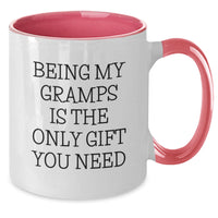Load image into Gallery viewer, Funny Gramps Gifts from Family - Unique Two Tone Coffee Mugs for Gramps - Being My Gramps Is The Only Gift You Need - Additional