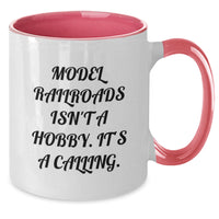 Load image into Gallery viewer, Unique Model Railroads Gifts for Him from Friends, Funny Two Tone Coffee Mug Birthday Unique - Additional