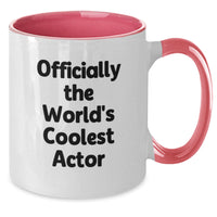 Load image into Gallery viewer, Funny Actor Gifts, Gifts from Friends to Actor, Two Tone Coffee Mug for Actor, Officially The World's Coolest Actor Quote - Additional
