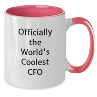 Load image into Gallery viewer, Funny CFO Birthday Unique Gifts from Friends Two Tone Coffee Mugs Officially The World's Coolest Cfo - Additional