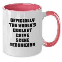 Load image into Gallery viewer, Funny Crime Scene Technician Gifts, Officially The World's Coolest Crime Scene Technician Two Tone Coffee Mug for Birthday, Gifts from Friends to Crime Scene Technician Enthusiast - Additional
