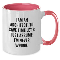 Load image into Gallery viewer, Funny Architect Gifts for Him from Friends or Coworkers, Two Tone Coffee Mug, Valentine's Unique - Additional