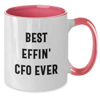 Load image into Gallery viewer, Funny CFO Gifts from Men to Women Best Effin' Cfo Ever Mother's Day Unique Two Tone Coffee Mugs for CFO, Funny Quote - Additional