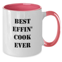 Load image into Gallery viewer, Funny Gifts for Cooks, Best Effin' Cook Ever Two Tone Coffee Mugs, Christmas Unique Presents for Men Women Friends Family - Additional
