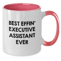 Load image into Gallery viewer, Funny Executive Assistant Gifts for Men - Best Effin' Two Tone Coffee Mug, Christmas Unique Presents from Friends, Coworkers, Family - Additional