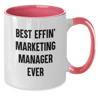 Load image into Gallery viewer, Funny Marketing Manager Gifts - Best Effin' Marketing Manager Ever Two Tone Coffee Mug - Mother's Day Unique Gifts from Family, Friends, Coworkers, Men, Women - Additional