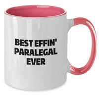 Load image into Gallery viewer, Funny Paralegal Gifts from Friends for Paralegal Men - Best Effin' Paralegal Ever Two Tone Coffee Mug, Valentine's Unique Gifts - Additional