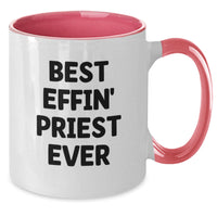 Load image into Gallery viewer, Funny Priest Gifts for Men Two Tone Coffee Mugs Best Effin' Priest Ever - Additional