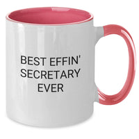 Load image into Gallery viewer, Funny Secretary Quote Two Tone Coffee Mugs Gifts from Friends for Birthday - Additional