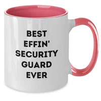 Load image into Gallery viewer, Funny Security Guard Gifts from Men to the Best Effin' Security Guard Ever, Two Tone Coffee Mug for Christmas Unique Presents - Additional