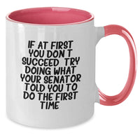 Load image into Gallery viewer, Funny Senator Gifts, Two Tone Coffee Mug, If At First You Don&#39;t Succeed Senator Quote Christmas Unique Gifts for Senator - Additional
