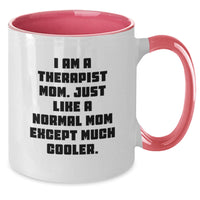 Load image into Gallery viewer, Gifts from Family, Friends, Coworkers to Therapist Mom Graduation Unique Cheerful Two Tone Coffee Mugs Black and White, Red and White, Navy and White, Pink and White - Additional