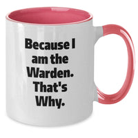 Load image into Gallery viewer, Funny Warden Quotes Two Tone Coffee Mugs, Warden Gifts for Men, Women, Friends from Family, Inspirational Graduation Unique Personalized Ceramics - Additional