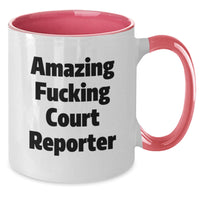 Load image into Gallery viewer, Funny Court Reporter Gifts from Friends for Court Reporters, Amazing Two Tone Coffee Mug for Graduation Unique Celebration - Additional