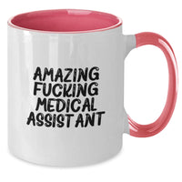 Load image into Gallery viewer, Funny Medical Assistant Quote Gifts from Friends to Coworkers Two Tone Coffee Mug - Additional
