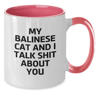 Load image into Gallery viewer, Balinese Cat Gifts, Funny Quote, Two Tone Coffee Mug for Men, Women, Friends, Coworkers, Graduation Unique Gifts from Family, Gifts for Balinese Cat Lovers - Additional
