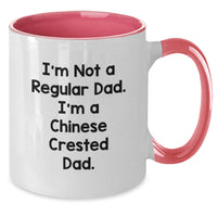 Load image into Gallery viewer, Funny Chinese Crested Dog Gifts for Dad Birthday Unique Two Tone Coffee Mug with I'm Not A Regular Dad. I'm A Chinese Crested Dad. Quote, Gifts from Dad to Chinese Crested Dog Lover - Additional