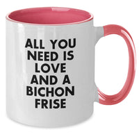 Load image into Gallery viewer, Funny Bichon Frise Dog Gifts for Men Women Friends Family - Christmas Unique Two Tone Coffee Mugs with &#39;All You Need Is Love And A Bichon Frise&#39; Quote, Gifts from Men Women Friends Family - Additional
