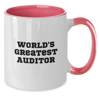 Load image into Gallery viewer, Funny Auditor Gifts from Friends Unique Two Tone Coffee Mug Birthday Presents for World&#39;s Greatest Auditor - Additional

