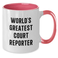Load image into Gallery viewer, Funny Court Reporter Gifts, &#39;World&#39;s Greatest&#39; Two Tone Coffee Mugs for Court Reporters, Graduation Unique Gifts from Friends - Additional
