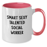 Load image into Gallery viewer, Gifts from Friends for Social Worker - Smart Sexy Talented Two Tone Coffee Mugs, Christmas Unique Ideas - Additional
