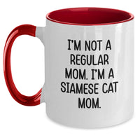 Load image into Gallery viewer, Siamese Cat Mom Funny Quote Two Tone Coffee Mugs, Gifts from Friends for Siamese Cat Lovers, Birthday Unique Gifts - Main
