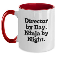 Load image into Gallery viewer, Funny Director Graduation Unique Gifts from Friends - Director By Day Ninja By Night Two Tone Coffee Mug - Main