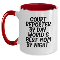 Load image into Gallery viewer, Funny Court Reporter Gifts from Men, Women, or Friends for Christmas Unique Gifts, Court Reporter Mom Two Tone Coffee Mugs - Main