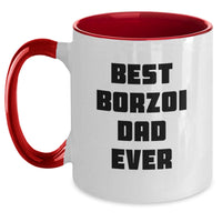 Load image into Gallery viewer, Funny Borzoi Dog Two Tone Coffee Mugs Gifts from Dad for Birthday Unique Presents - Main