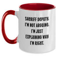 Load image into Gallery viewer, Funny Sheriff Deputy Gifts from Men, Funny Sheriff Deputy Gifts for Men on Christmas Unique Gifts, Humorous Sheriff Deputy Two Tone Coffee Mug - Main
