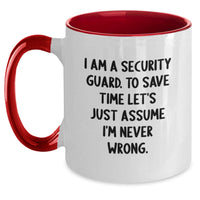 Load image into Gallery viewer, Funny Security Guard Two Tone Coffee Mugs Gifts from Friends to Security Guard on Birthday Unique Gifts - Main