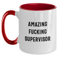 Load image into Gallery viewer, Supervisor Keepsake Two Tone Coffee Mug for Him Birthday Gift Black &amp; - Main