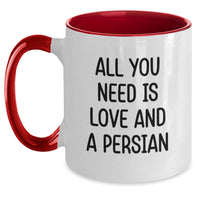 Load image into Gallery viewer, Funny Persian Cat Lovers Gifts from Men to Women Friends Family - Two Tone Coffee Mug All You Need Is Love - Main
