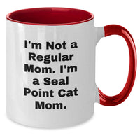 Load image into Gallery viewer, Funny Seal Point Cat Mom Gifts from Friends Christmas Unique Presents for Seal Point Cat Lovers Two Tone Coffee Mug - Additional