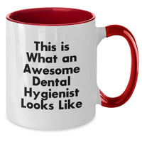 Load image into Gallery viewer, Funny Dental Hygienist Gifts from Friends for Dental Hygienist Graduation Unique Gifts - Two Tone Coffee Mug with This Is What An Awesome Dental Hygienist Looks Like - Additional