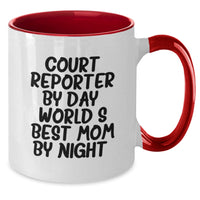 Load image into Gallery viewer, Funny Court Reporter Gifts from Men, Women, or Friends for Christmas Unique Gifts, Court Reporter Mom Two Tone Coffee Mugs - Additional